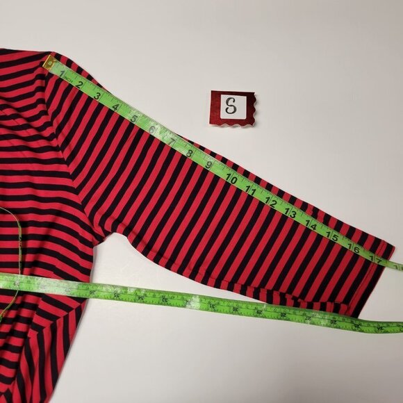 violet Ruby Red and Black Striped Long Sleeve Tunic Size S - Picture 7 of 11